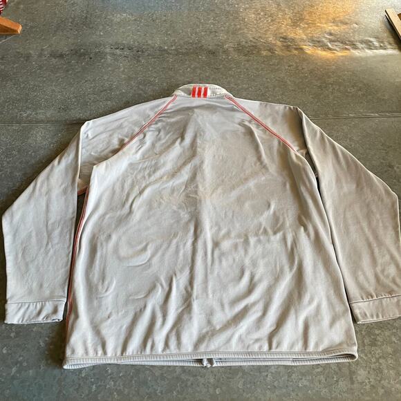 Shell Gas Embroidered Adidas Sweatshirt Lightweight Jacket Mens XL Gray Vintage - Picture 10 of 14